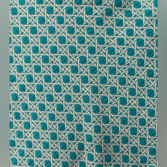 Talbots Petites Teal Geometric MIDI Pencil Skirt, 10P, Preppy, Spring, Easter - Picture 2 of 7